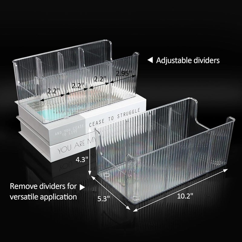 AUOIKK Acrylic Belt Organizer with Adjustable 4 Compartments & Stackable Design, Clear Storage for Closet and Drawer Organization - Image 3